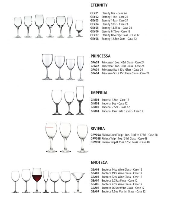 Glassware - Higgins & Co Catering Solutions